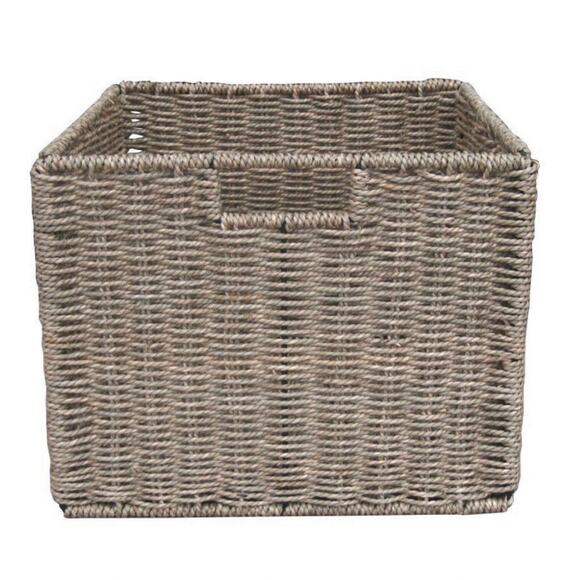 NEW Shelf Cubby Baxter STORAGE BIN Basket Willow Wicker STURDY 12.4x10.8" Basket - Picture 3 of 4